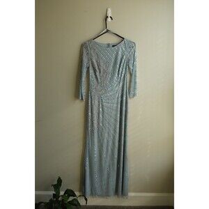 Adrianna Papell Women's Light Blue Sequin Midi Dress Size 4